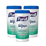 PURELL Hand Sanitizing Wipes, Fragrance Free, 40 Count Non-Linting Sanitizing Wipes Canister (Pack of 3) - 9121-06-EC