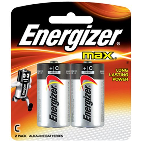 Energizer MAX C Batteries (2 Pack), C Cell Alkaline Batteries