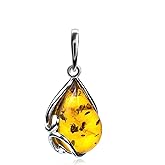 Ian and Valeri Co. Amber Sterling Silver Drop Pendant
