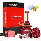 Vozada H11/H8/H9 LED Headlight Bulbs Conversion Kit 8000LM 6000K White/3600K Yellow/8000K Blue- 4 Sides CREE Chips Low Beam Fog Lights with Cooling Fan and EMC Decoder