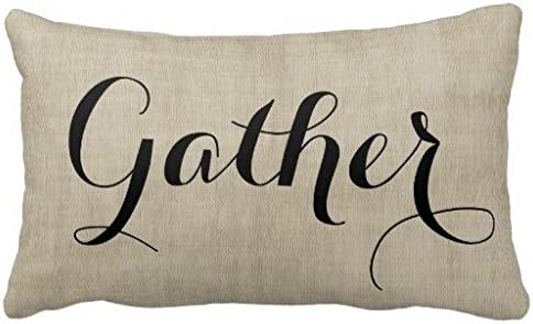Standard Pillowcase Decorative Gather Together Autumn Rustic Burlap Look Pillow Cover 20x36 Inches