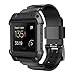 Simpeak Rugged Protective Case with Black Strap Bands Compatible with Fitbit Blaze, Black