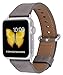 PEAK ZHANG Compatible with Apple Watch Band, 38mm 40mm Women Top Grain Leather Strap for iWatch Series 5,4,3,2,1 (Taupe+Silver White Clasp, 38mm 40mm S/M)