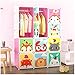 Tespo Portable Clothes Closet Wardrobe for Children and Kids, Cute Cartoon, DIY Modular Storage Organizer, Sturdy and Safe Construction, 12 Deeper Cubes with Hanging Rods (Pink)
