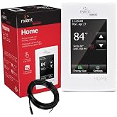 Nuheat Home Floor Heating Thermostat AC0056 + Floor Heating Sensor for Replacements or new installations, 120V/240V Compatible, Built in GFCI, 3.5" Color Programmable Touchscreen