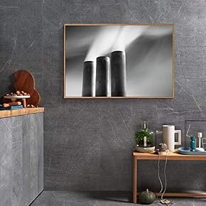 Floating Framed Canvas Wall Art for Living Room, Bedroom Black and White Landscape Canvas Prints for Home Decoration Ready to Hang - 16x24 inches