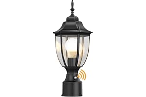 Lamomo Dusk to Dawn Outdoor Post Lights, Waterproof Aluminum Lamp Post Light Fixture, Lamp Posts Outdoor Lighting Pole Lantern for Yard Patio Pathway Garden