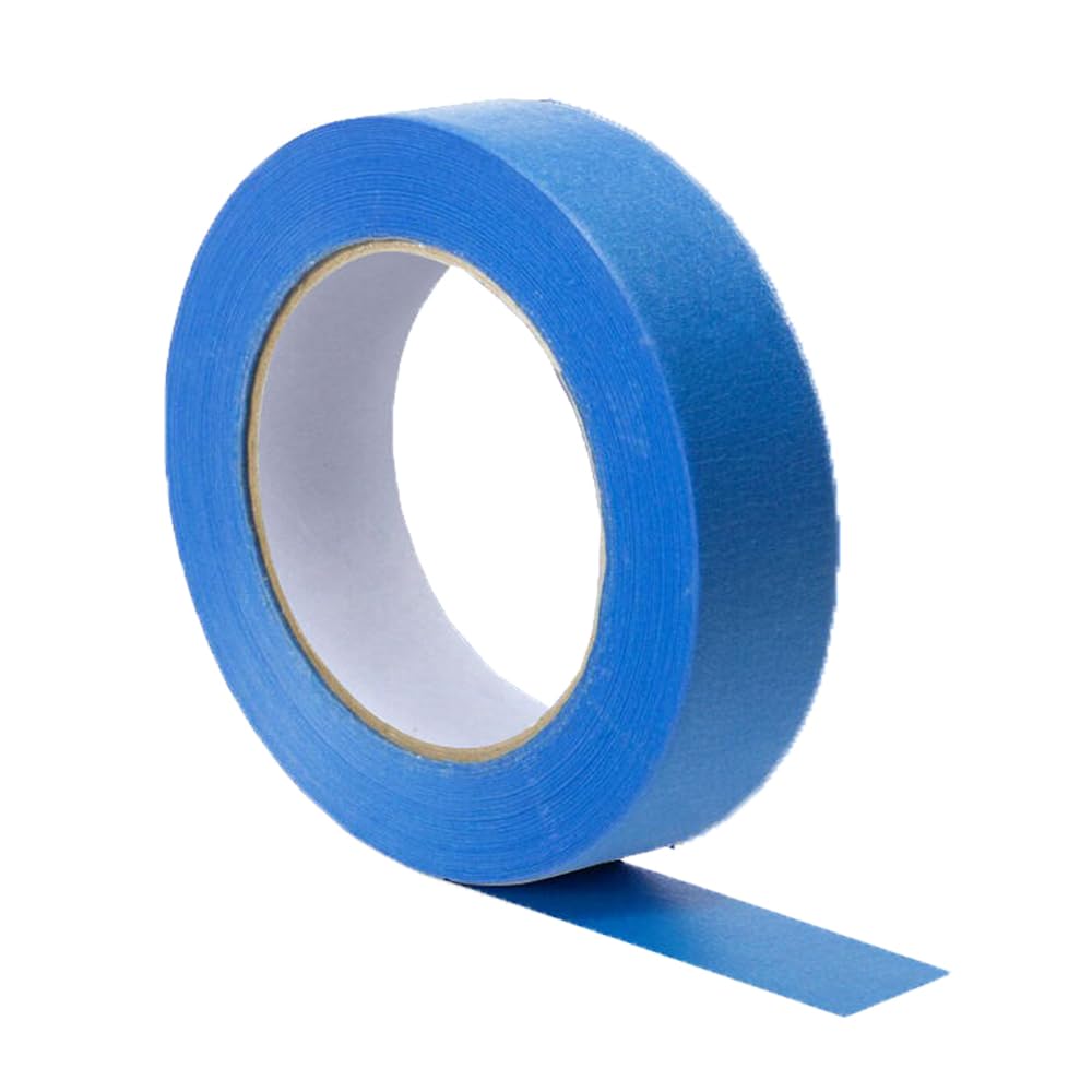UKCable-Ties Blue Painters Clean Peel Masking Tape 25mm x 50mm UV-Resistant Long Lasting for Indoor/Outdoor (25mm x 25M)