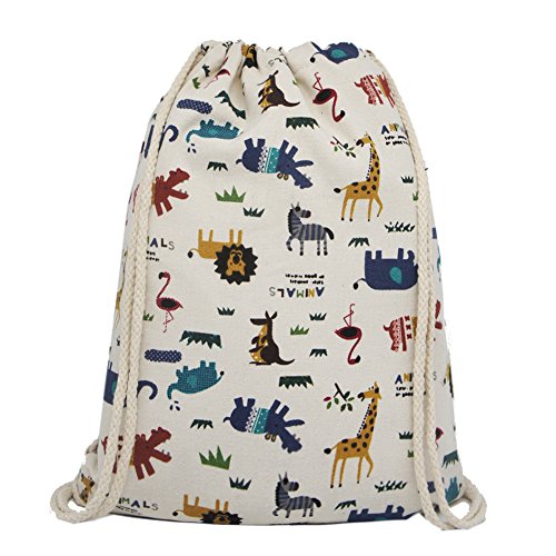 Artone animals zoo drawstring bag travel daypack sports…