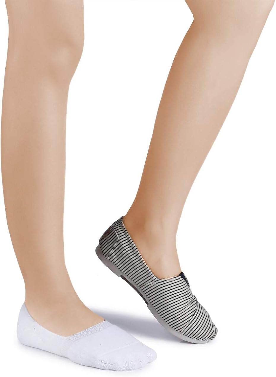 Leotruny 6 Pairs Unisex Thick Cushion Athletic Cotton Non Slip Low Cut Flat Liner No Show Socks at  Women’s Clothing store