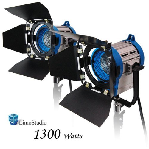 LimoStudio 1300 Watt Photography Photo Video Studio, Film and Television Tungsten Fresnel Continuous Lighting Light Spotlight, 650 Watt x2, AGG1027