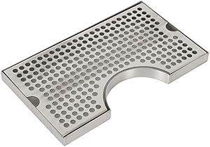 Beer Drip Tray, Stainless Steel 12"7"3/4" Removable Surface Mount Drip Tray No Drain Beer Kegerator Tower Drip Tray, Beverage Drip Tray for Beverage Dispenser