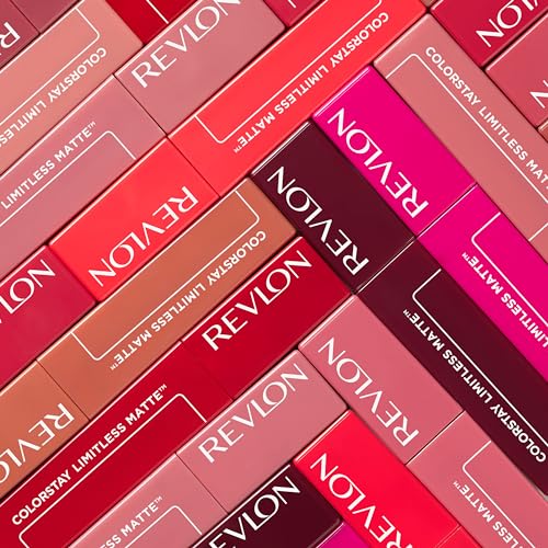 REVLON COLORSTAY LIMITLESS MATTE LIQUID LIPSTICK, VEGAN FORMULA, NO-BUDGE, LONGWEAR LIP COLOR, LONG LASTING, LIGHTWEIGHT/COMFORTABLE, WATERPROOF, 015 HYPE GIRL, 0.17 FL OZ