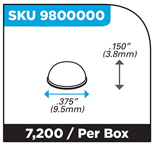 Small Clear 9.5mm Dia (0.374") X 3.8mm H (0.15") Round Cabinet and Furniture Bumpers - 144 Pack - Thumbnail 3