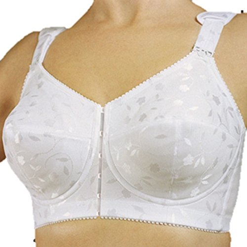 Elila Jacquard Front Hook Soft Cup Bra 1515 White - 38 - G