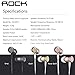 ROCK® [Mula] Premium Metal Housing Tangle-Free Durable Braided Cable Low Distortion Noise Isolating Heavy Bass Wired Stereo In-Ear Earbuds Headphones Headset with Mic Microphone with 3.5mm Jack - Grey