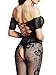 Amoretu Womens Strapless Lingerie Fishnet Bodysuits Crotchless Bodystocking Black