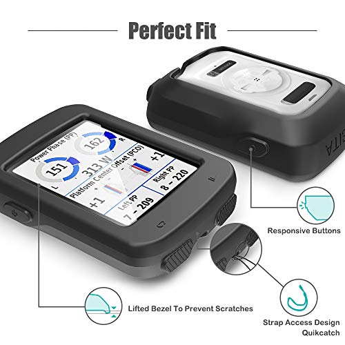 TUSITA Case for Garmin Edge Explore 820 - Silicone Protective Cover - GPS Bike Computer Accessories (Black)