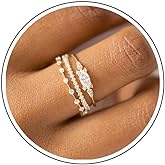 LUCSUL Stackable Gold Rings Set for Womem Dainty 14K Gold Plated Non Tarnish Stackable Rings Cubic Zirconia Stacking Ring for Size 6-10 Wedding Rings for Women Aesthetic Jewelry Gifts