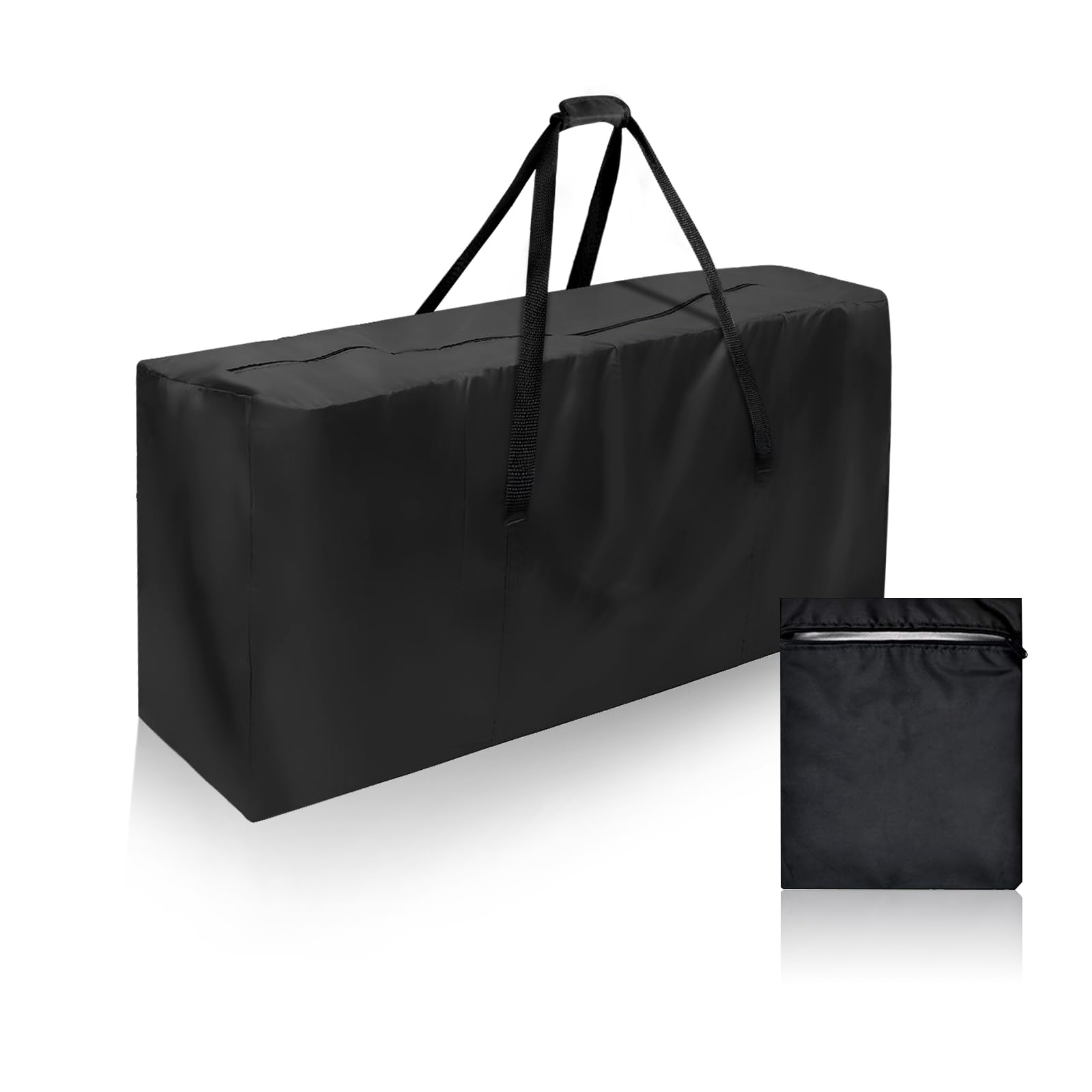 Garden Cushion Storage Bag, Outdoor Cushion Storage Bag Waterproof Anti-UV with Zipper and Handle for Patio Seat Furniture Cushion Christmas Tree, Outdoor Garden Cushion Organiser (130 x 32 x 55 cm)