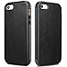 TENDLIN Compatible with iPhone 5S Case/iPhone SE 2016 Case (1st Gen) Leather Back Flexible TPU Silicone Hybrid Arc Bumper Shockproof Case for iPhone 5 / 5S / SE (1st Gen 2016) - Black