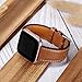Maledan Bands Compatible with Fitbit Versa, Classic Genuine Leather Wristband Replacement Accessories Fitness Strap for Women Men, Chocolate Brown, Large