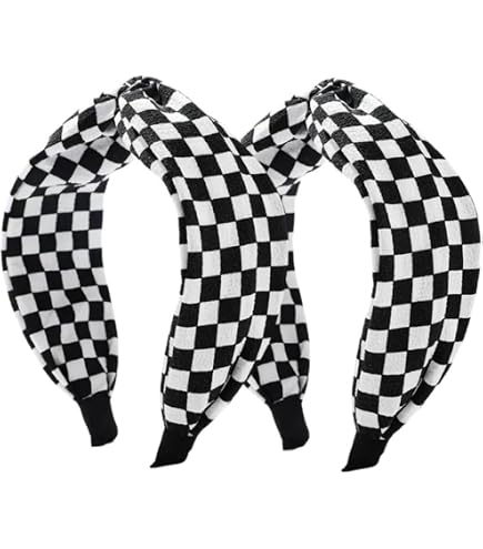 Amazon.com : ZAHSY Checkered Padded Headband Checkerboard  display picture 3