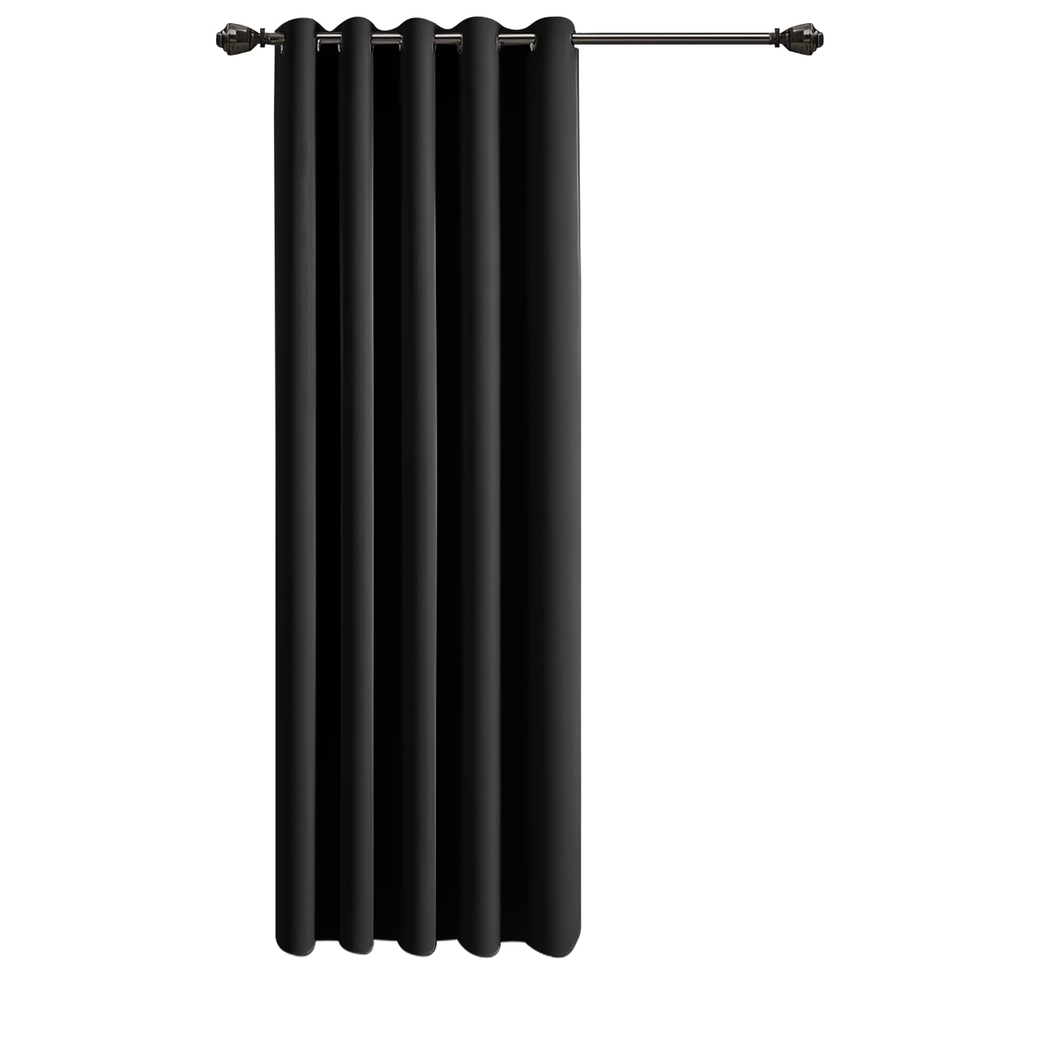 Imperial Rooms Eyelet Blackout Curtains for Living Room 66x84 Inch Black Curtains for Bedroom Energy Saving Thermal Curtains One Panel with Tieback — image 1