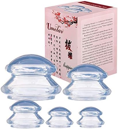 Massage Cups Anti Cellulite Cup 5 Pcs Silicone Message Cups Cellulite Cupping Therapy Cupping Massage Kit Body/Face Anti Cellulite Vacuum Therapy Cups Home Spa Health Care