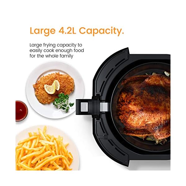 Pro Breeze 4.2L Air Fryer 1400W with Digital Display, Timer and Fully Adjustable Temperature Control for Healthy Oil…