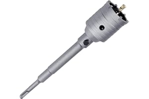 54mm (2-1/8 inch) Concrete Hole Saw with 220mm SDS Plus Shank Connecting Rod, Tungsten Carbide Teeth Cement Hole Saw for Conc