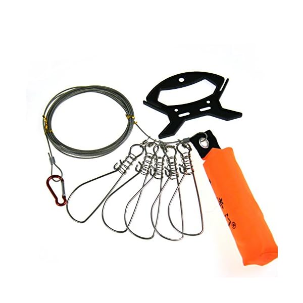 1set-5meter-16inch-Fishing-Stringer-Fish-Lock-5-Snap-Stainless-Steel-Ropes-Float