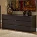 Modern Danish 6-Drawer Long Dresser Brown Espresso Chocolate Wooden Wenge Bedroom Furniture
