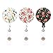 HEYGOO Floral Series Retractable Badge Holder, ID Badge Reel Cord with Alligator Clip (3 Pack)