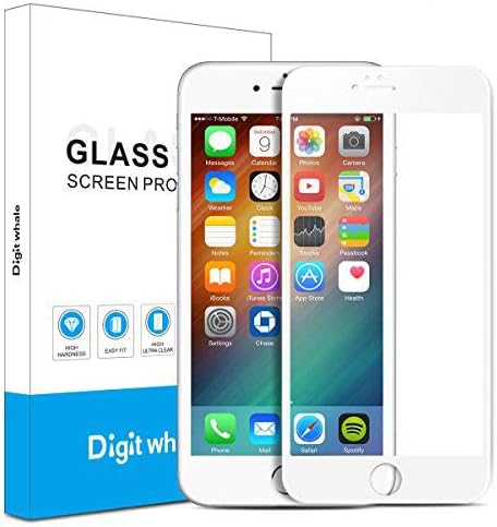 2-Pack iPhone 6 Plus 6s Plus Screen Protector, DIGITWHALE 3D Full Curve Soft Edge Tempered Glass Screen Protector Film for iPhone 6 Plus and iPhone 6S Plus 5.5"-White