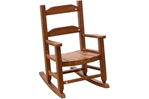 BplusZ Toddler Rocking Chair Kids Child Wooden Small Baby Comfy Rocker Chairs Furniture for Nursery Bedroom Livingroom Outdoor Reading Room, Ages 3-6, Brown