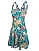 TAM WARE Womens Casual Fit and Flare Floral Sleeveless Dress TWCWD054-GREEN-US M