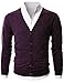 Ohoo Mens Slim Fit Ribbed Knit Cardigan With Pockets