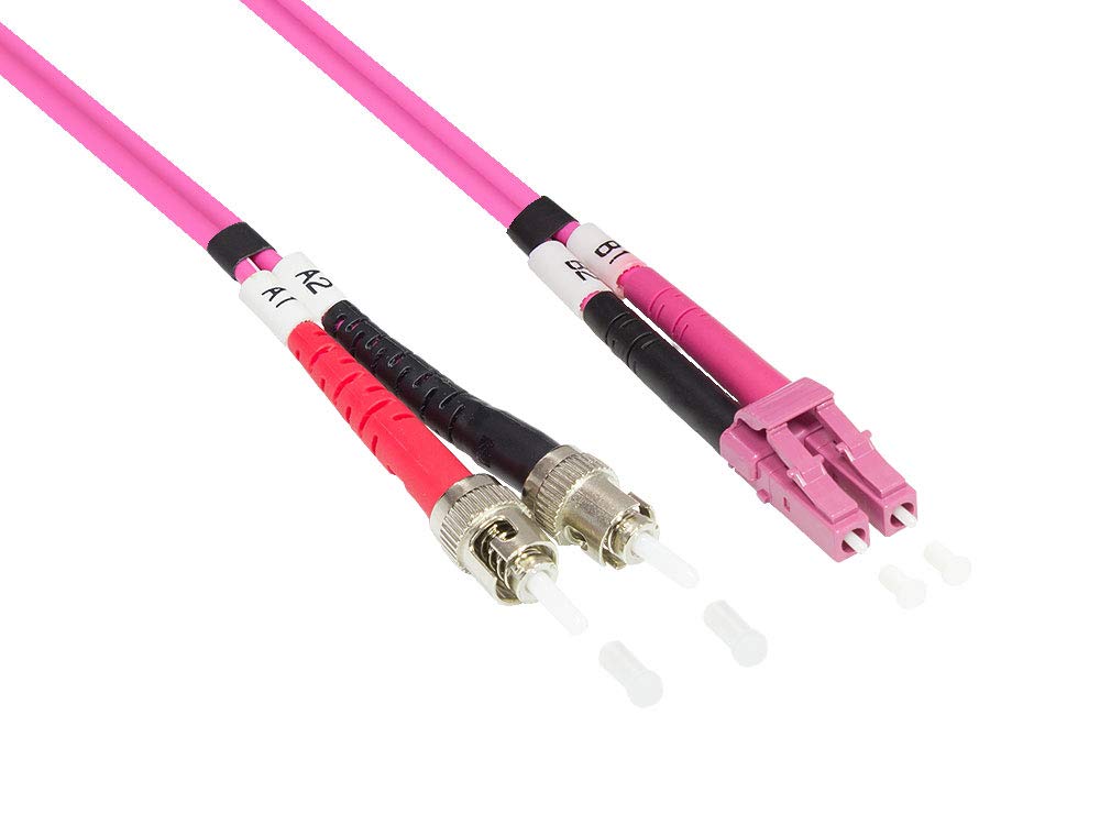 Good Connections LWL Duplex Patch Cable LC to SC Multimode 50/125 Inch Fibre Optic pink OM4 - Violett/Pink 3 m
