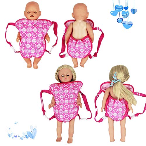 DC-BEAUTIFUL 3 Pack Baby Doll Accessories Set with Handbag and Front/Back Carrier Backpack and Sleeping Bag, Fits 14 to 18ï¼‚Dolls