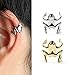 HuntGold 1X Unisex Frog Design Alloy Ear Cuff Clip Wrap Earings Fashion Jewellery(Silver)