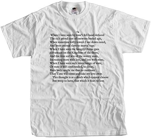 Fast Yeti Tees Adult Shakespeare Sonnet Sixty Four t-shirt ST 5XL White