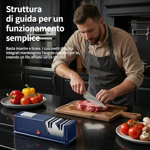 5 in 1 Electric Knife Sharpener Diamond Coating Silent Motor Kitchen Knife Sharpener with Non-Slip Base Kitchen Tools Safe and Easy to Use (JU1)