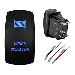 BACAUTOPARTS Blue Led Winch Isolator Rocker Switch