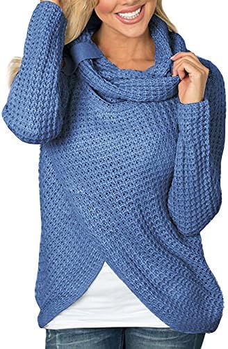 AgrinTol Women Knitted Pullover, Long Sleeve Solid Sweatshirt Tops Blouse Shirt
