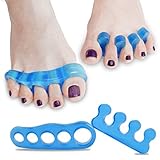 Toe Separators and Toe Streightener. Original Yougai Separator - for Relaxing Toes, Fight Bunions, Pedicure Yoga Practice Bunions Foot Pain - Hammer Toes and more for Women and Men (Blue)