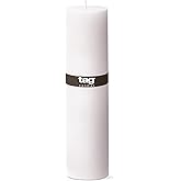 TAG Chapel 3X12 White Pillar Paraffin Wax Candle Unscented Drip-Free Long Burning 175 Hours for Home Decor Wedding Parties Dining Dinner Kitchen Table Tabletop Living Room End Table Decor Decoration