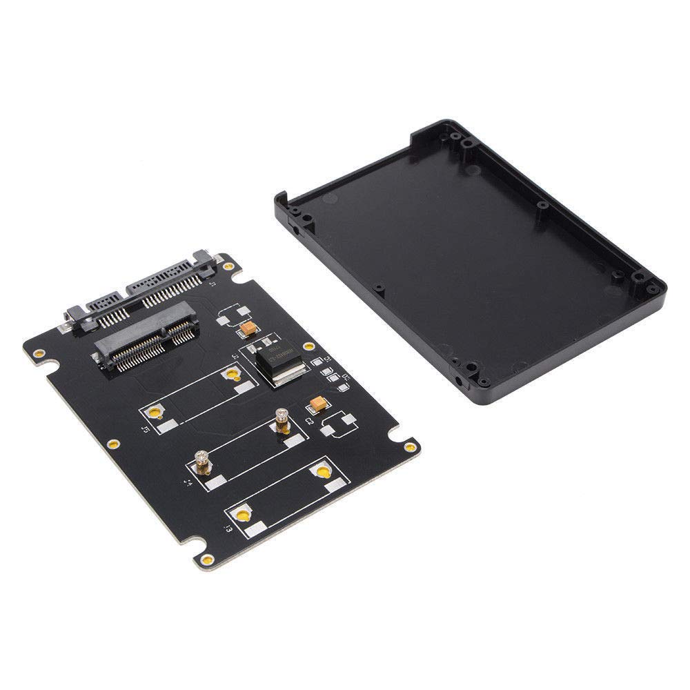 Multibao mSATA to SATA, mSATA Mini PCIE SSD To 2.5'' Inch SATA SATA3 Adapter Board Card with 7mm Case, SATA Hard Drive Enclosures for Desktop or Laptop