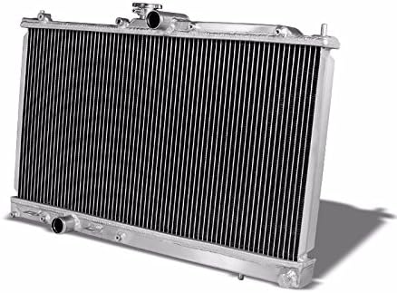 Dual Core High Capacity Race Aluminum Radiator Kit for Mitsubishi 03-08 EVO 7/8/9 Lance Manual Transmission ONLY