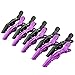 Homitt 10Pcs Hair Clips, Sectioning Alligator Hair Clips with Wide Teeth, Crocodile Hair Clip Set for Salon Styling, Blow Drying, Dying, Straightening and Curling-Black and Purple